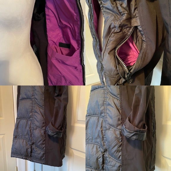 Guess Mid-Length Black Hooded Winter Zip-Up Jacket Women’s Medium - Picture 10 of 14